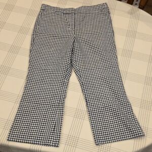 J. Crew Black and White Checkered Cropped Pants